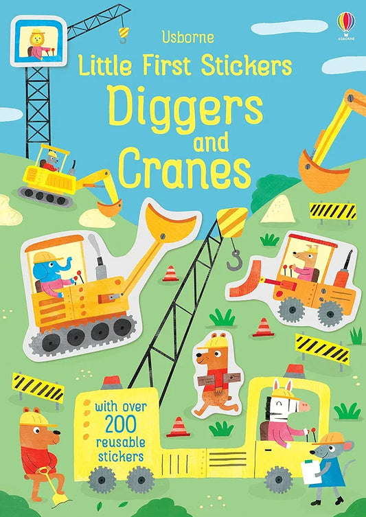 Little First Stickers Reusable Sticker Book - Diggers and Cranes