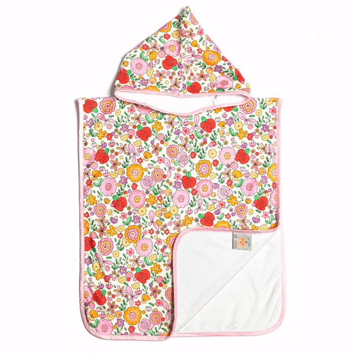 Beach Poncho - Pink Floral