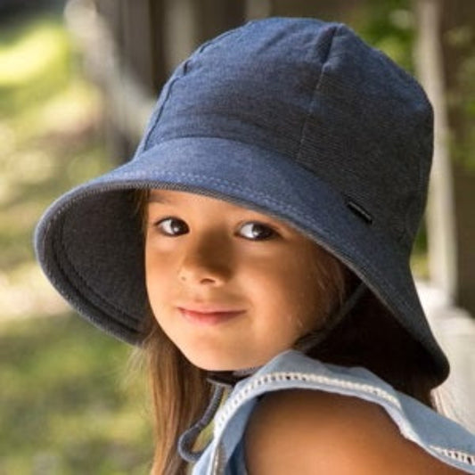 Ponytail Bucket Hat - Denim