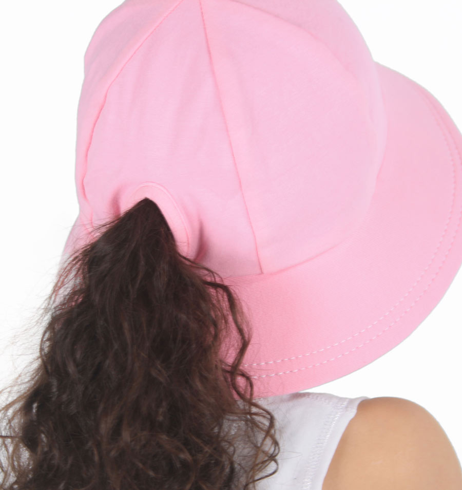 Ponytail Bucket Hat - Baby Pink